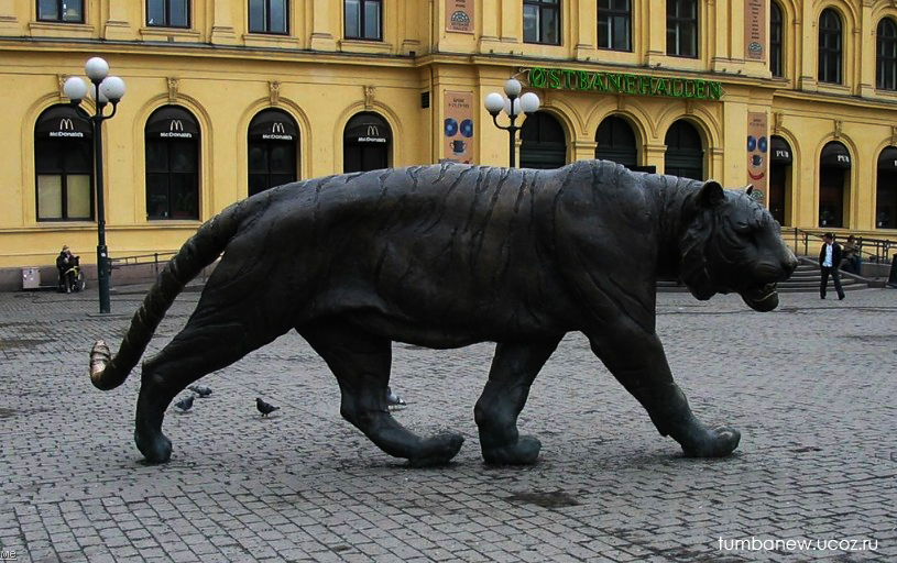 тигр на вокзале в Осло
